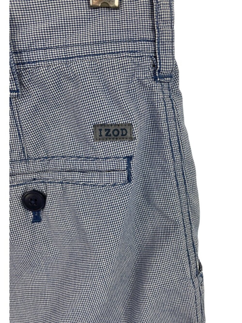 IZOD Blue/White Houndstooth Print Chino Shorts Mens Size 33 - Picture 5 of 8